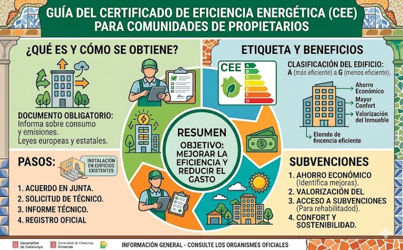 Certificado de Eficiencia Energética para comunidades en Cataluña: cuándo es obligatorio y cómo mejorarlo